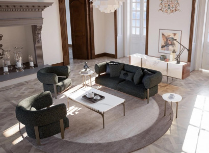 Black sofa set upholstered furniture sofa two-seater 2x armchair luxury living room